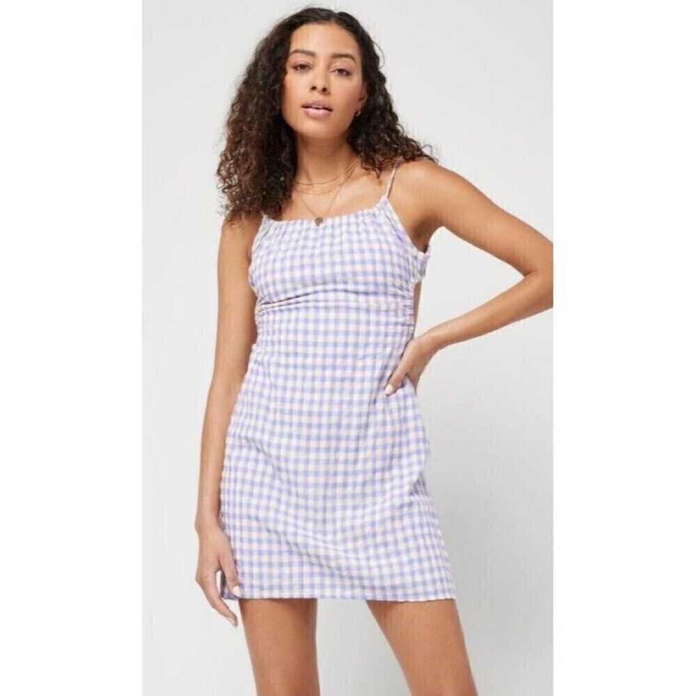 L*Space Anika Mini Dress Small Purple White Gingham